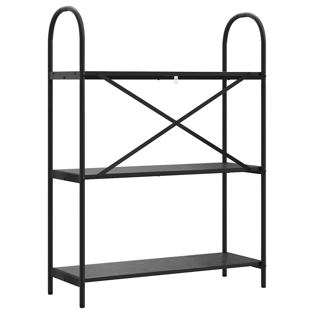 Bookshelf Black Oak Effect 80 x 30 x 109 cm Engineered Wood