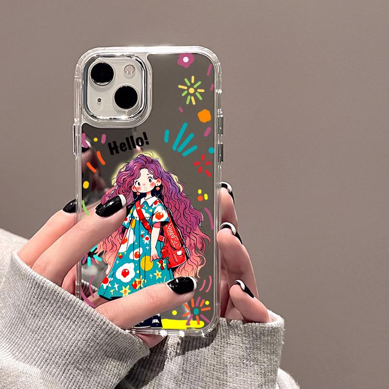 Etui na telefony komórkowe iPhone 11 13 XR 15 Pro Max 12 14 Pro Max Etui iPhone 16 XS Max Lustrzane etui ochronne Lustro Wykwintna kreskówka Wodoodporna