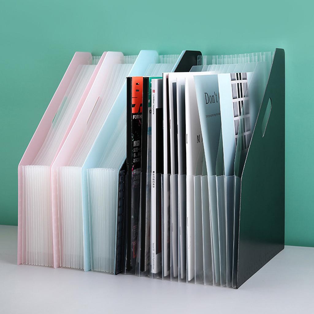 Expanding File Holder Vertical Desktop Document Folder Large Capacity File Organizer Accordion Document Storage Box