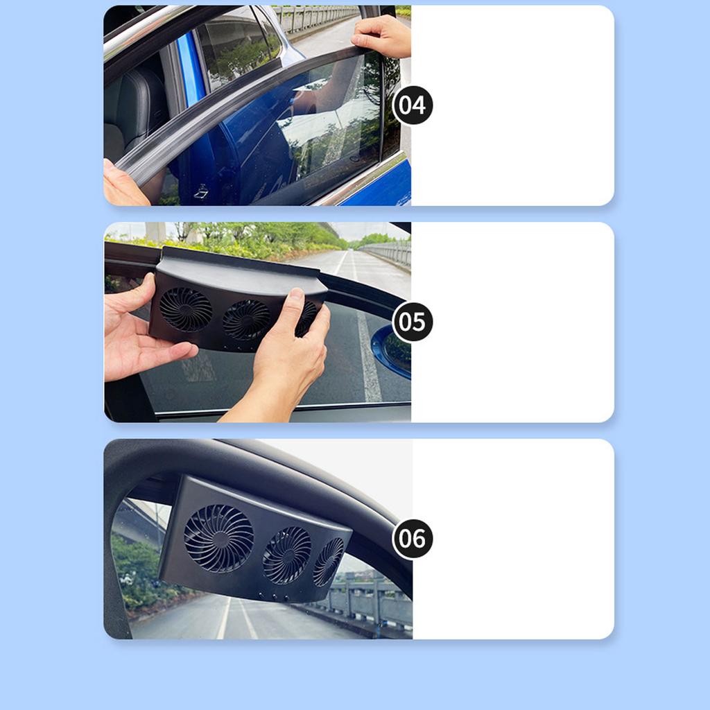 Car Ventilation Fan 4000rpm 60W 2 Gears Strong Wind 3 Fans USB Car Window Exhaust Fan Vent Fan for Vehicle