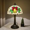 12-Inch Pink Tulip Colorful stained Glass Table Lamp Christmas Atmosphere Lampshade Living Room Bedroom Decorative Lighting