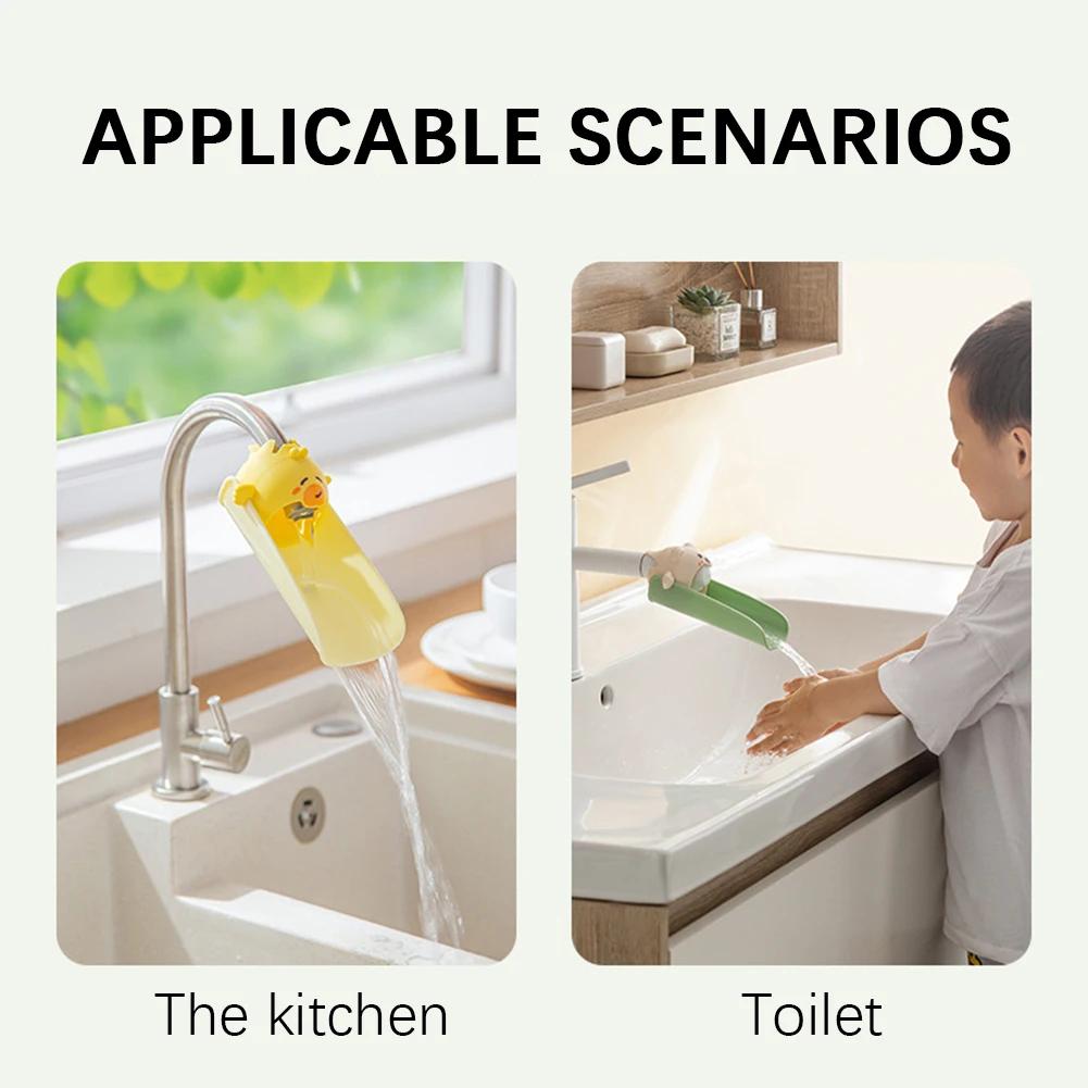 Cartoon Faucets Spout Extenders Splash-Proof Multipurpose Fun Baby Hand Washing Assistant For Kitchen Sink Faucet Accessories