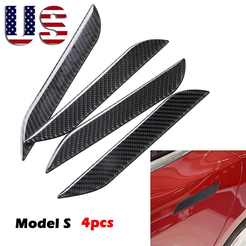 Carbon Fiber for Tesla Model S Car outside body Door handle Covers sticker US 4x