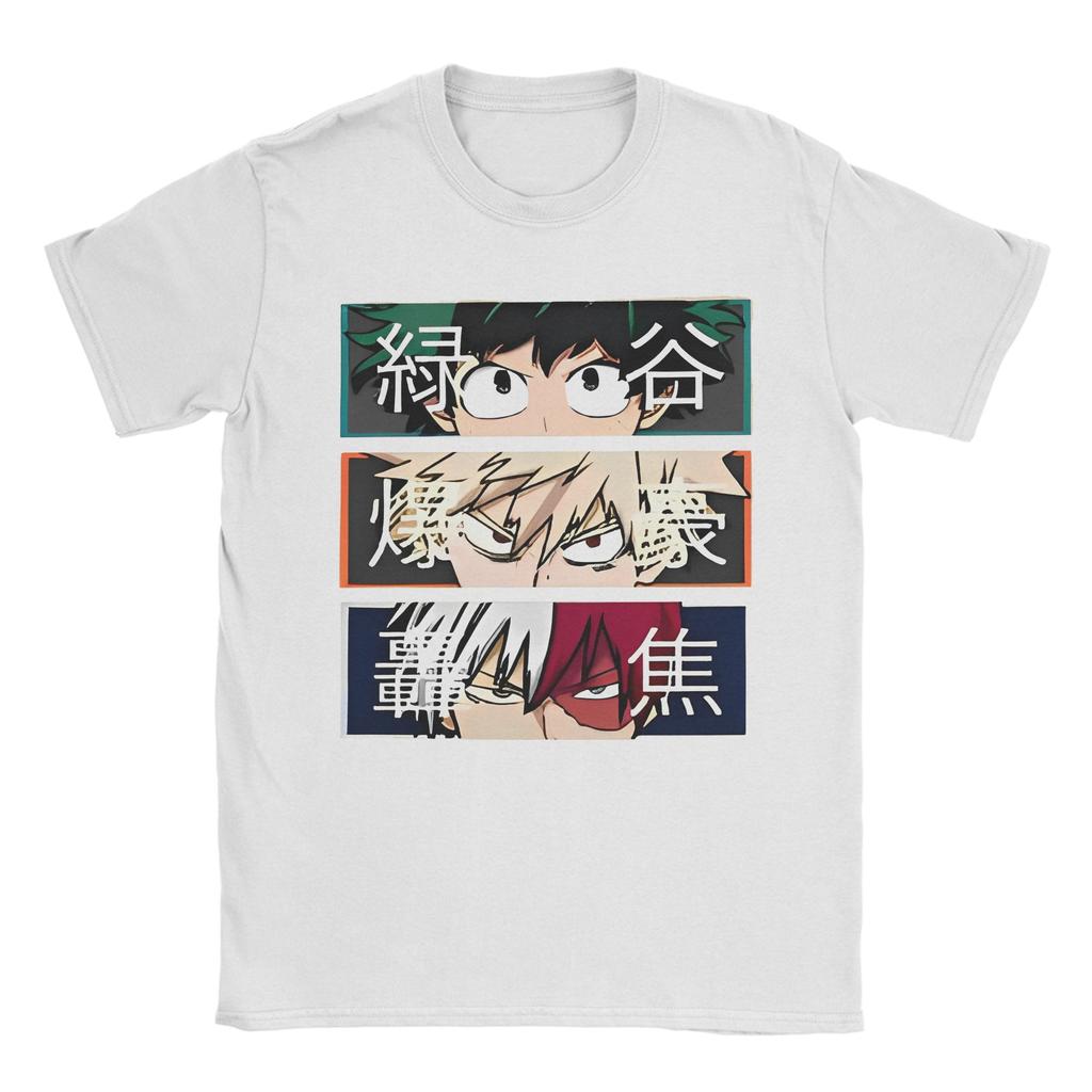 Cartoon My Hero Academia T-Shirt Deku Bakugou Katsuki Todoroki Shoto Reine Baumwolle Oberteile Rundhals T-Shirts 4XL 5XL 6XL T-Shirts