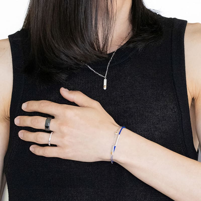 BE/GINS Black 4-Sided Cut Ceramic Ring