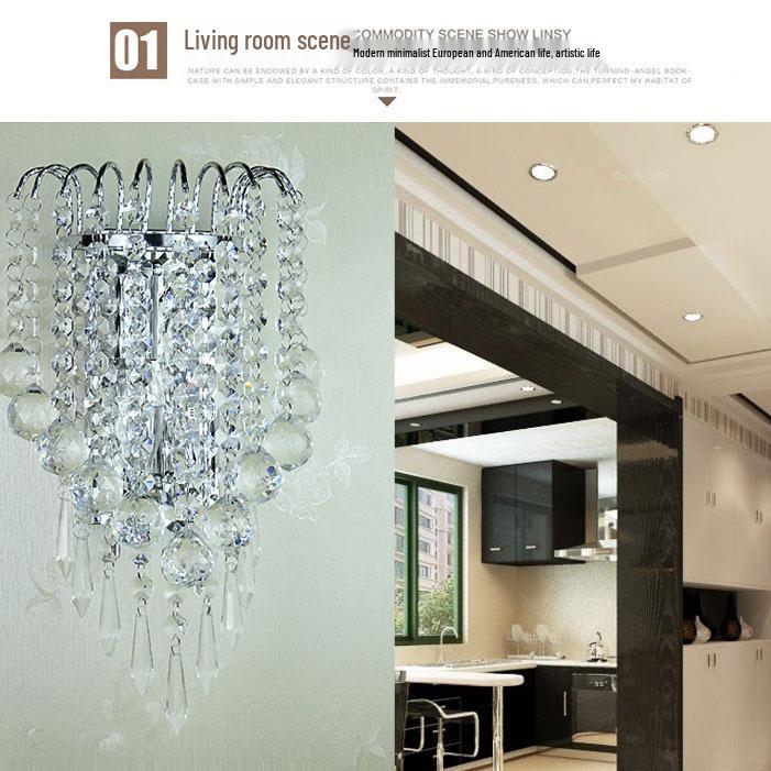 Double Head Modern Crystal Wall Lamp for Bedroom and Living Room
