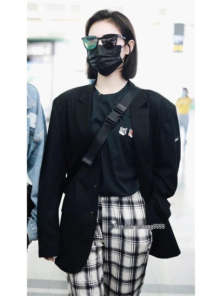 Summer Double-Headed Fox Embroidery Heavyweight Cotton Couple T-Shirt