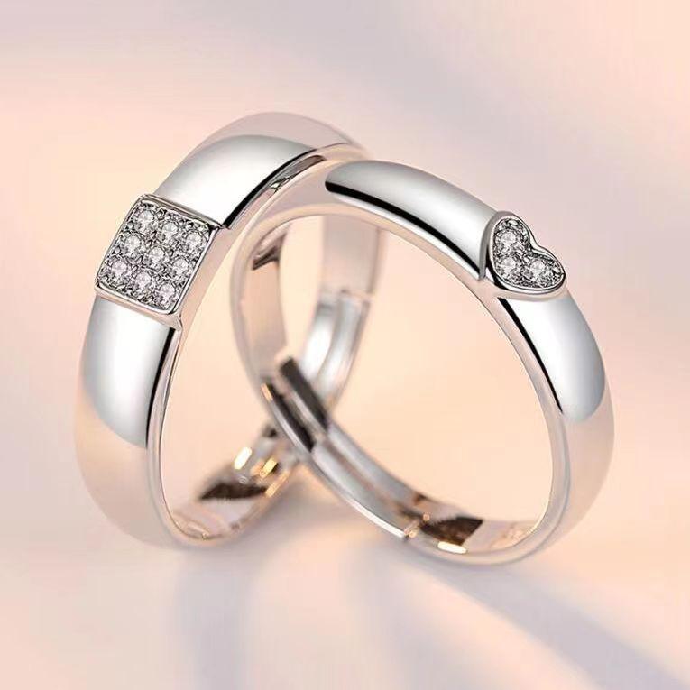 

Парное кольцо корейская версия простое парное кольцо открытое цирконовое кольцо в форме любви пара парное кольцо квадратное пара opening adjustable