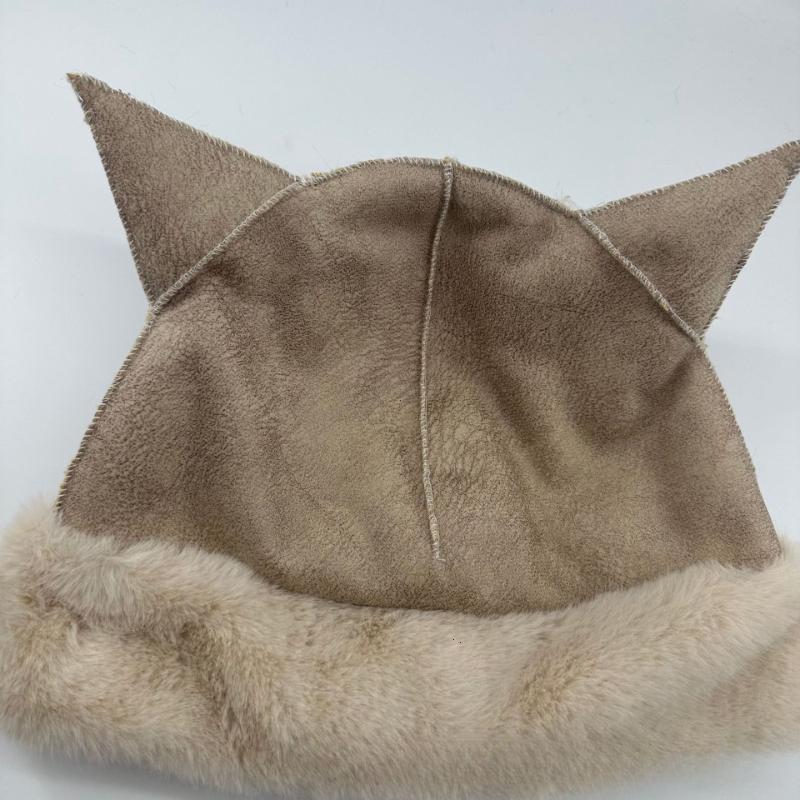 Fashion Warm Winter Hat Ear Protection Thicken Fluffy Fur Bucket Hat Cute Ears Soft Panama Cap Chrismas Gifts