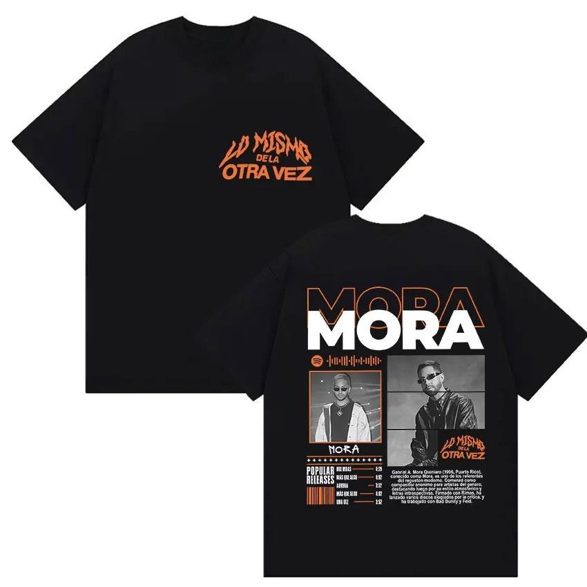 Rapper MORA Tour 2025 Merch Tričko Pánské Dámské Vintage Vysoce Kvalitní Módní Trička Hip Hopové Oblečení Oversized Bavlněné Tričko