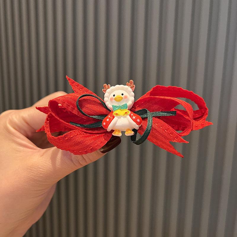 Korean Double-Layer Bow Bell Hairpin - Christmas Princess Hair Accessory for Girls