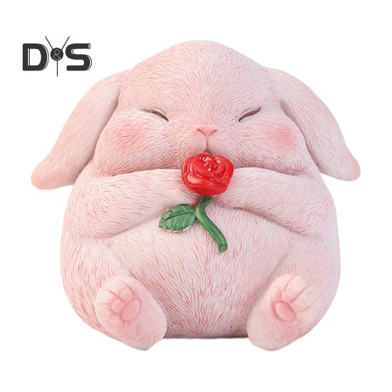 

Кролик орнамент яркая цветная статуэтка кролика изысканное украшение рабочего стола декор для домашнего офиса уникальный настольный аксессуар розовый