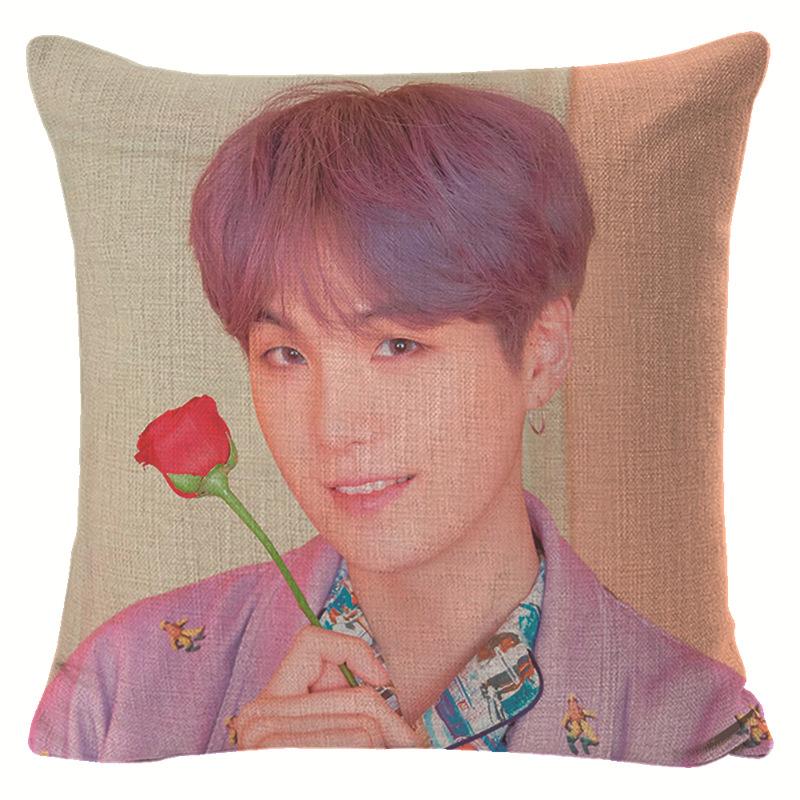 BTS Presente para Fã Capa de Almofada Decorativa para Sofá