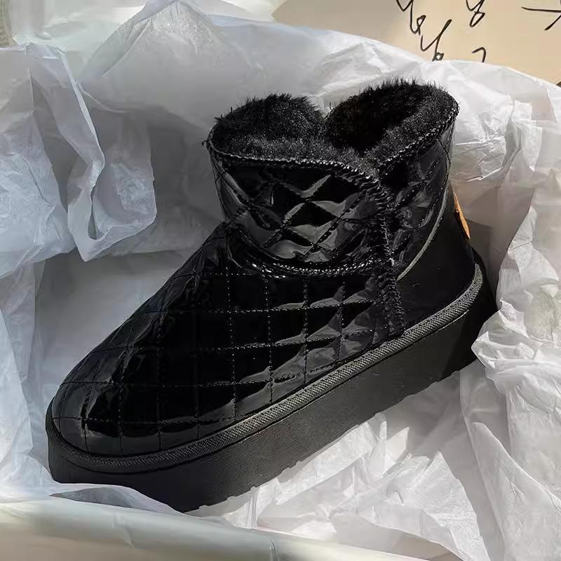 Popular Snow Boots Women's 2025 New Autumn and Winter Fur Integrated Short Tube Thick Sole Heightening Warm Waterproof Cotton Shoes