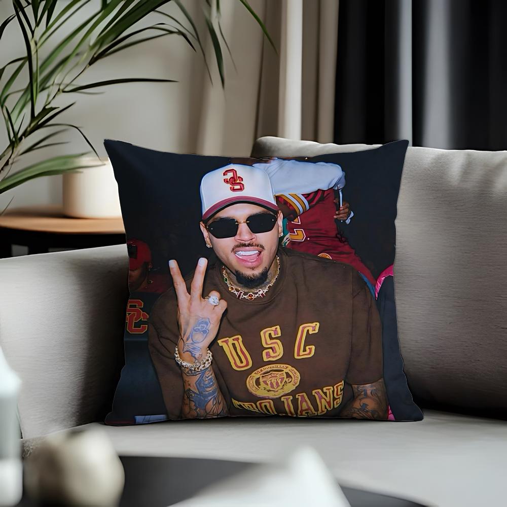 Hot Cchris Brownful Cushion Cover Antidustmite Pillowcase Invisible Zipper Silky Short Plush Sofa Cushion Cover
