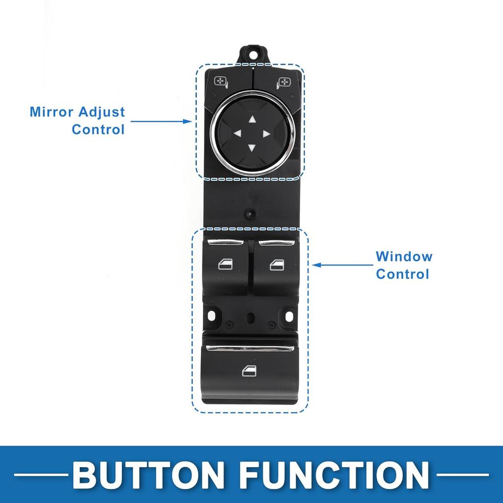 Power Window Switch No.FR3Z14529CB Window Control Switch for Ford for Mustang 2015-2020 Black