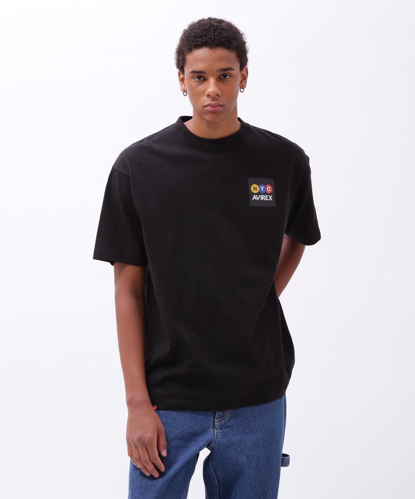 Avirex TRAIN GRAFFITI T-SHIRT, Men's, Size L, 010, Black, 783-4134037