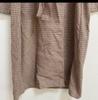 [USED] Brown Check Double-Breasted Coat, No-Collar Long Coat, Korean Style