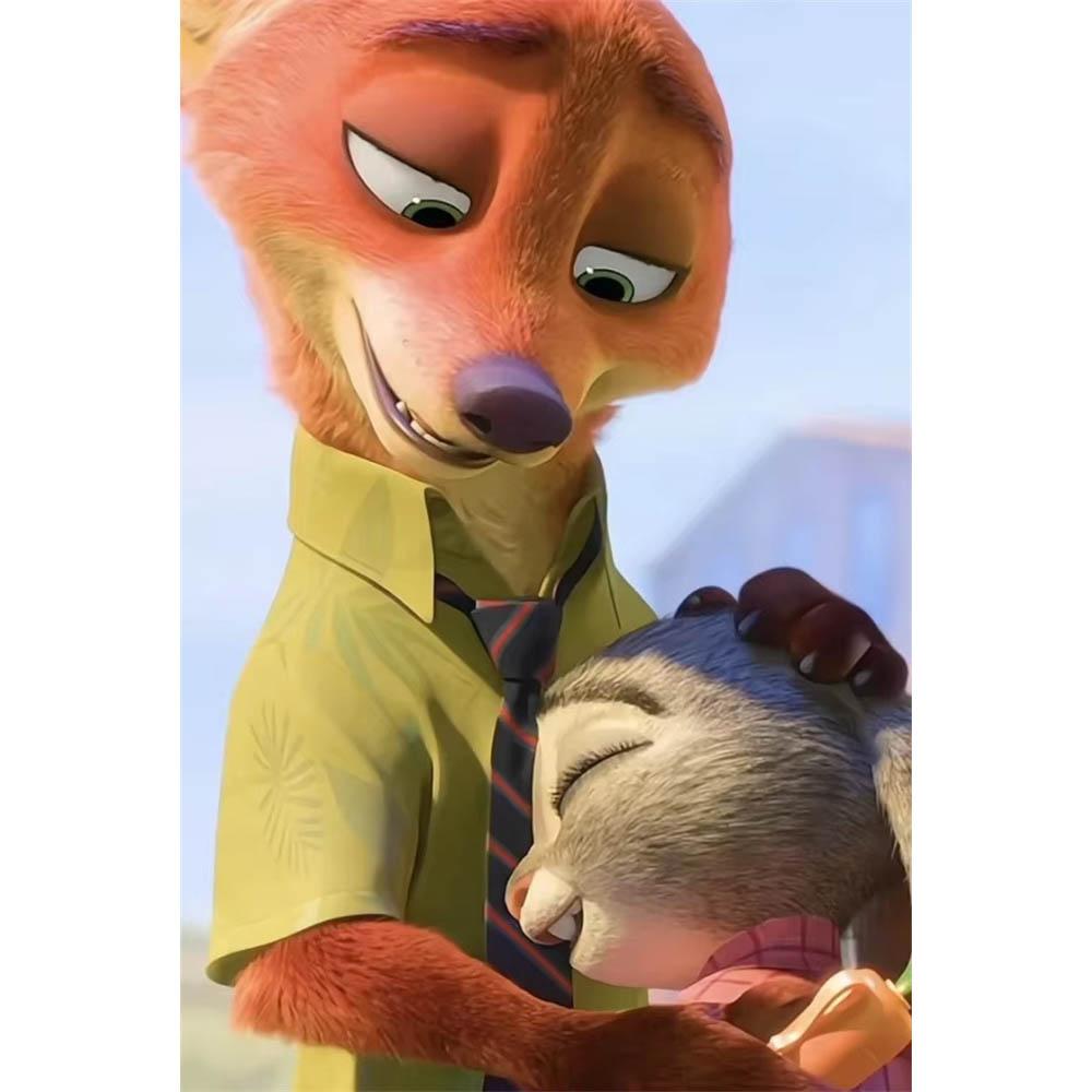 Disney Zootopia Judy Nick 5D Diamantové malování Plné diamantů DIY Ručně vyráběné diamantové malování Kreslený dekorativní malířský set