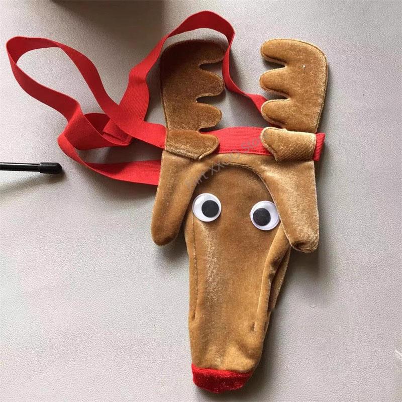 Men's G-Strings Briefs Shorts Lingerie Underwear Christmas Reindeer Bulge Pouch T Back Thongs Funny Brief Man Panties