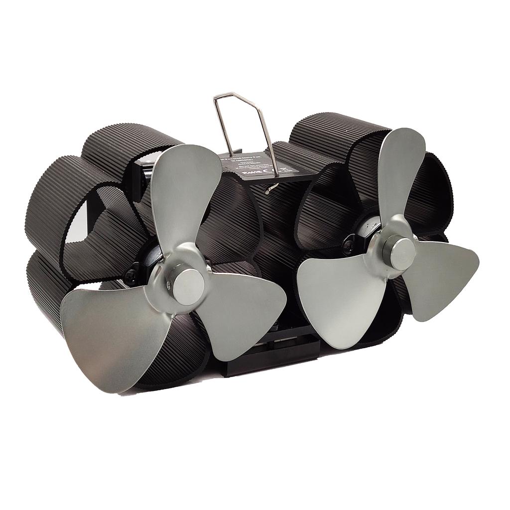 Buy Dual Head Wall Mounted Stove Fan 8 Blade Fireplace Fan Heat Powered