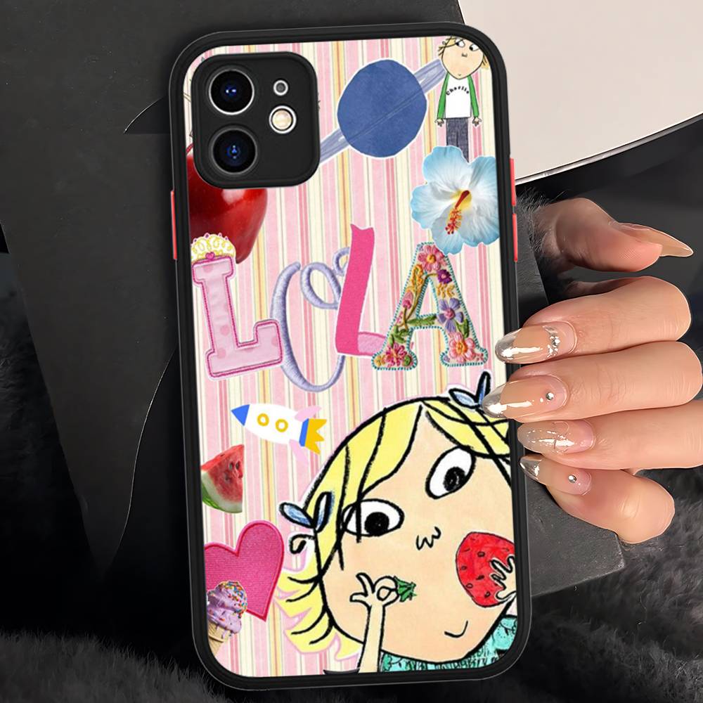 Charlie And Lola Anime For Silicone Matte Phone Case For IPhone 16 Pro Max 15 14 13 12 11 X XS MAX