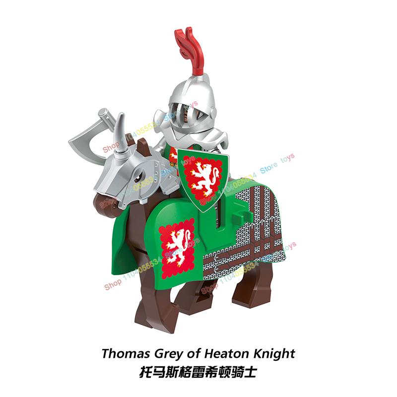 G0181 XG9008 Středověká vojenská zvířata Válečný kůň Rytíři Voják Stavební kostky Akční figurky Sestav scéna Kostky Dětské hračky