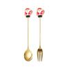 6pcs/set Christmas Spoons Stainless Steel Teaspoons for Coffee Ice Cream Sugar