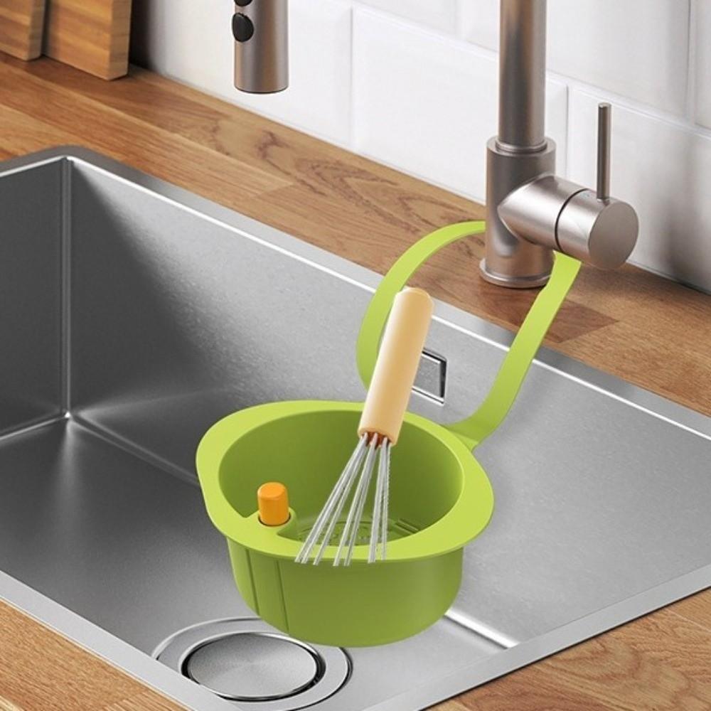 4PCS Hanging Sink Drain Basket Removable Quickly Drain Food Scrap Filter Rack Multi-functional Openable Bottom Cover