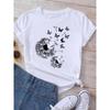 Dandelion graphic printing T-shirt women's summer short-sleeved round neck casual fashion streetwear top
