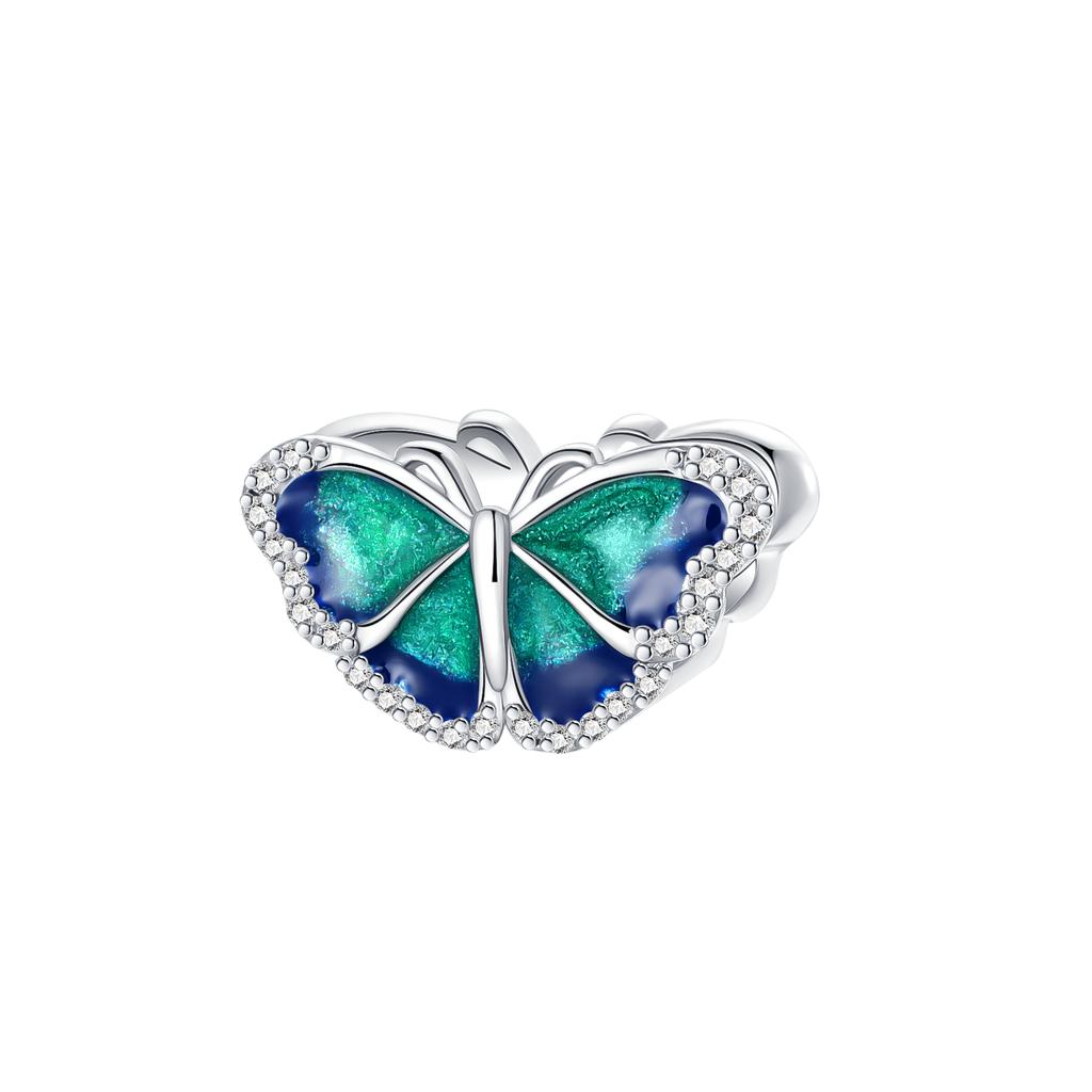 Summer Original 925 Silver Charms Colorful Butterfly Beads Minimalist Pendants Fit Bracelet Necklace DIY Jewelry Gift