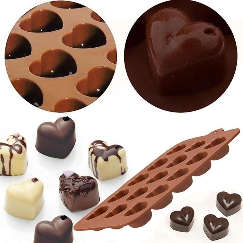 Silicone Romantics 15 Heart-shaped Mini Cake Mold For Chocolate Desserts Pudding Baking Cakes Decorating Tool Molds Pan