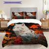 Wolf Pattern Bedding Quilt Set Quilt Cover Pillowcase Home Decoration Birthday Gift (1 * Duvet Cover + 2 * Pillowcase, Without Core)