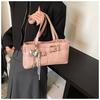 Belt Buckle Design Shoulder Satchels Bag for Women 2025 New in Luxury Designer Handbags Branded Fashion Totes with Pendant