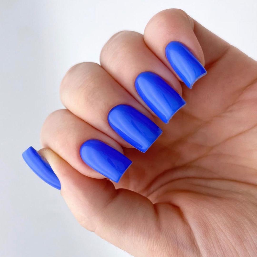 

Versatile Blue Solid European Style Removable Press-On False Nails