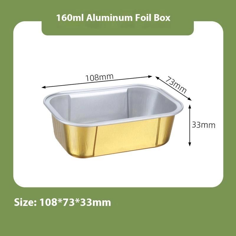 1Pcs Disposable Non-Stick Foil Baking Cups Aluminum Foil Cupcake Cups Square Ramekin Pudding Dessert Cups Containers Without Lid