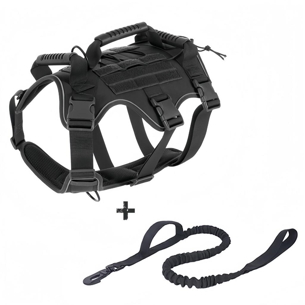 Reflective Tactical Dog Harness: Breathable, Lightweight, Anti-Pull Design for Large Dogs