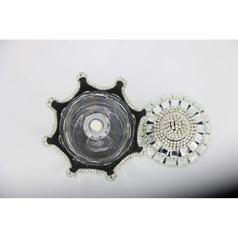 Crystal Crown Car Fragrance Diffuser,Perfume Bottle Holder Ornament Interior Decoration Car Home Office Air Freshener Perfume Diffuser Decor (Silver)