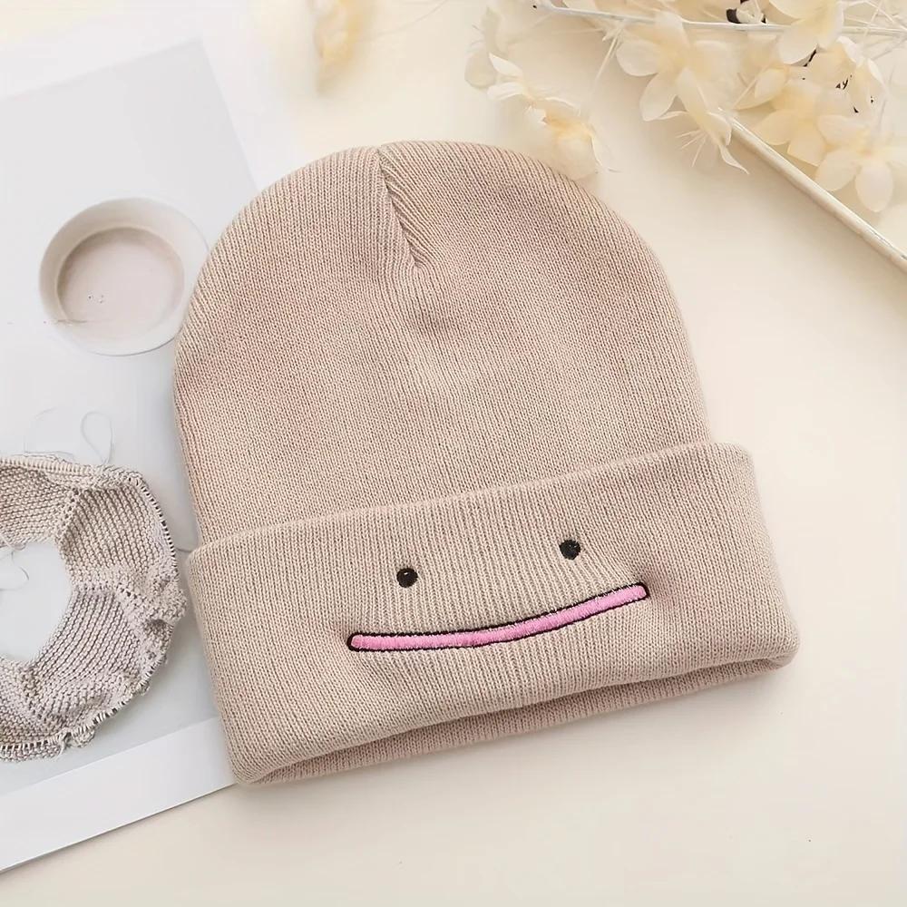 Knitting Hat Fashion Anime Men Women Beanie Autumn Winter Warmer Bonnet Cute Embroidery Outdoor Windproof Cap Casual Hats