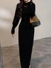 New Winter Retro Lantern Sleeve Slim Fit Half-High Collar Sweater