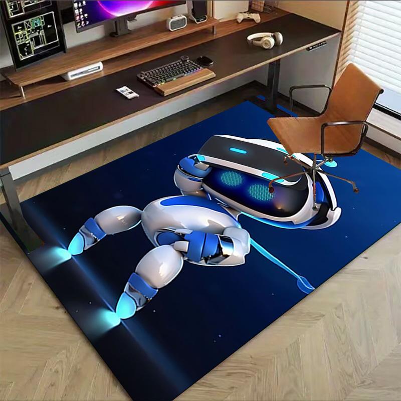 1 Stück Astro Bot Abenteuer Teppich für Spielzimmer Schlafzimmer Wohnzimmer Sofa Heimdekoration, Kinder Spielbereich Teppich Rutschfeste Fußmatte Y72311
