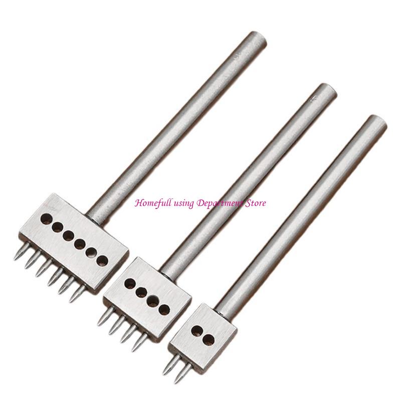 3 Pcs Leather Prong Tool Leather Hole Tool 2/4/6 Tooth Lacing Stitching Set Leather Set