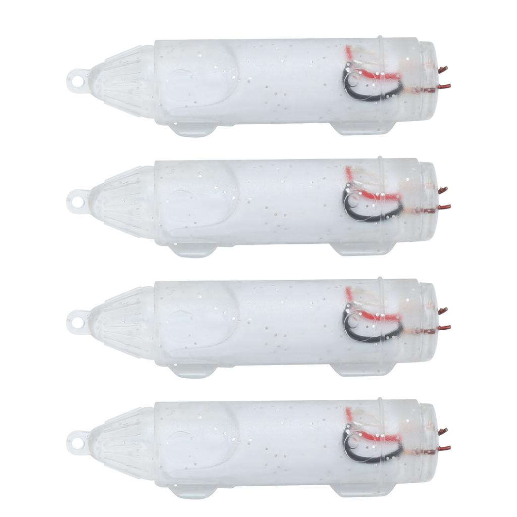 4 Pz Luce LED Esca da Pesca Luce Esca Subacquea Impermeabile Luce Esche Bianca con Scatola