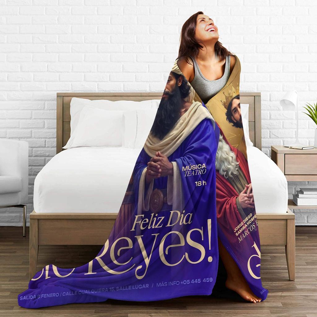 Día de los Reyes Magos Blanket Super Soft Cozy Throw Blankets for Sofa 50x60 Inch Multiple Sizes Bedspreads