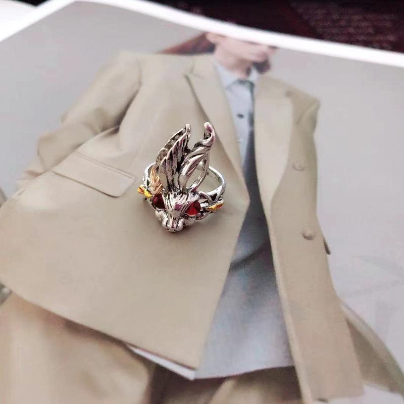 Neue Kreativität Modische Ringe Niedlicher Rotäugiger Hase Karotten-Styling Retro-Ringe Offen Verstellbar Partnerringe Damenschmuck