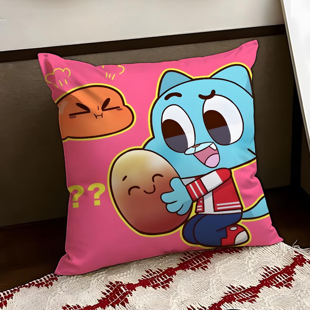 The AAmazing World of GGumball Cushion Cover Reversible Soft Durable Pillow Cover Home Car MultiScene Use for Daily Comfort