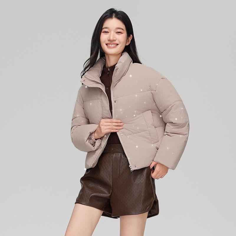 New shiny small student cotton-padded clothes, short bread clothes, cotton-padded clothes, thickened cotton-padded jackets in winter, trendy