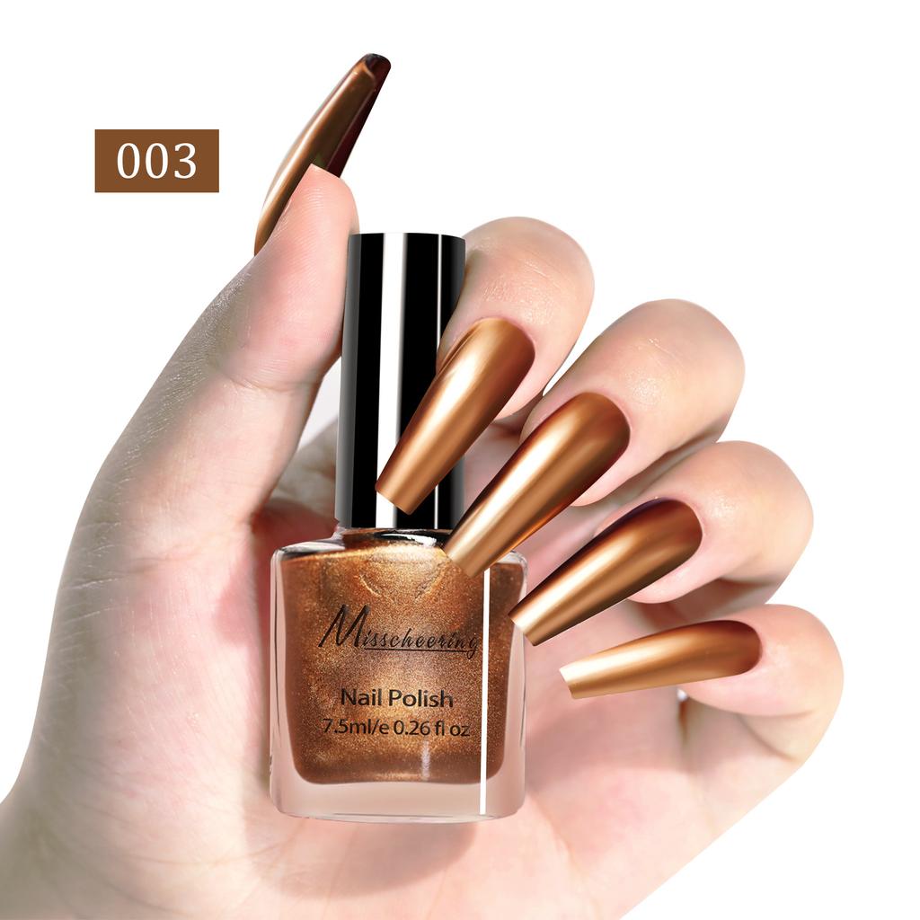 Nail Art Metal Mirror Nail Polish No Baking Quick Drying Effect Long-lasting Nail Art Multi-color Glossy Nail Polish