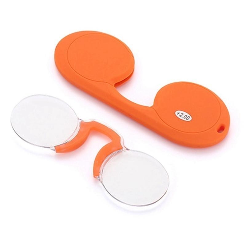 

Men s and Women s Mini Reading Glasses Neutral Nose Clip Glass Frame for Old People 100-300 +200 оранжевый