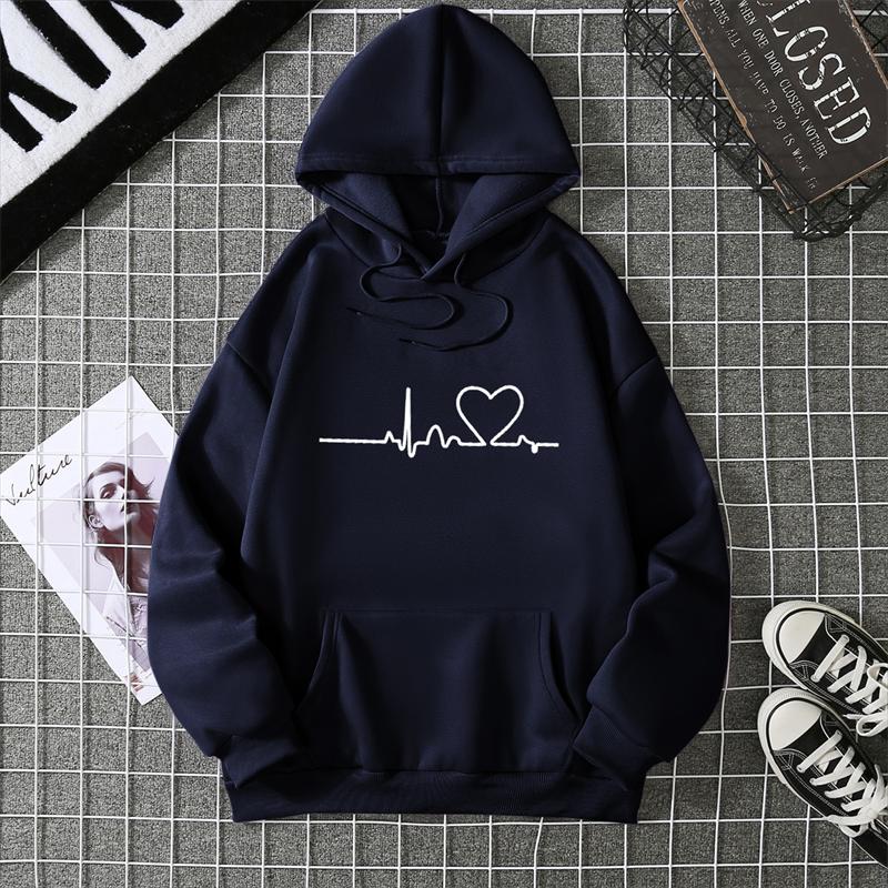 Winter Women's Hoodie High Street Unisex style Double Pockets Sweatshirts Outerwear Plus-Size Women's Clothing